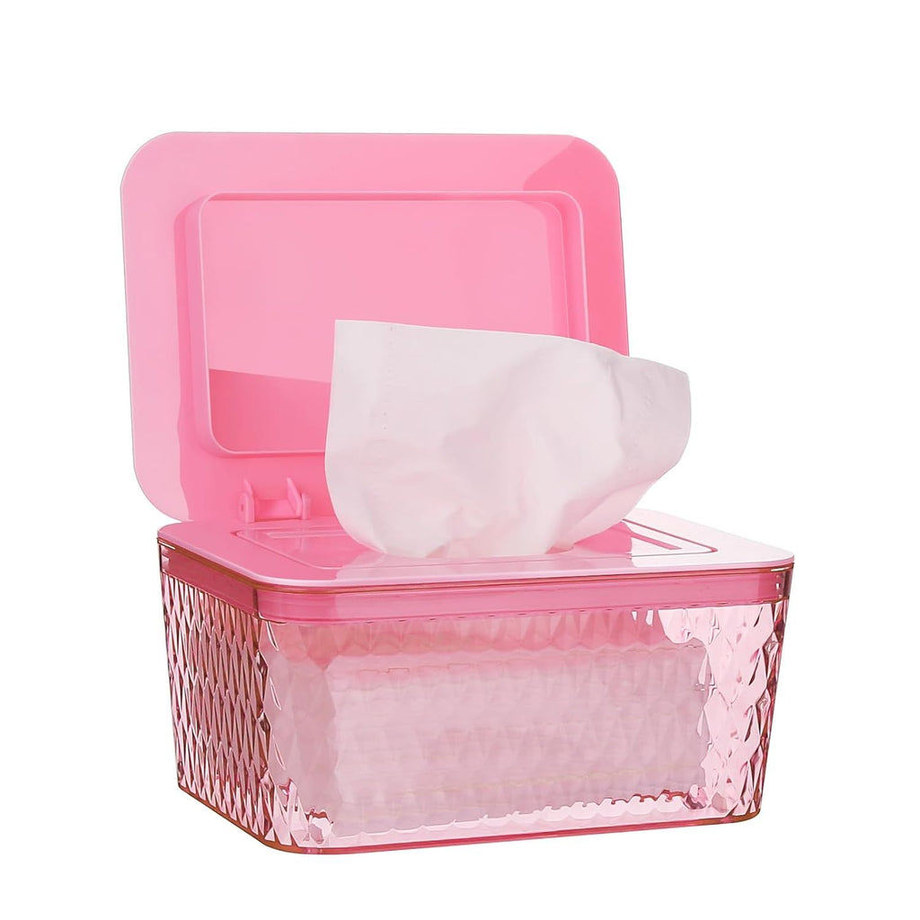 Wipes Dispenser, One-Handed Operation Wipe Holder for Baby & Adult, Seal-Designed Wipes Container for Bathroom Keep Diaper Wipes Fresh
