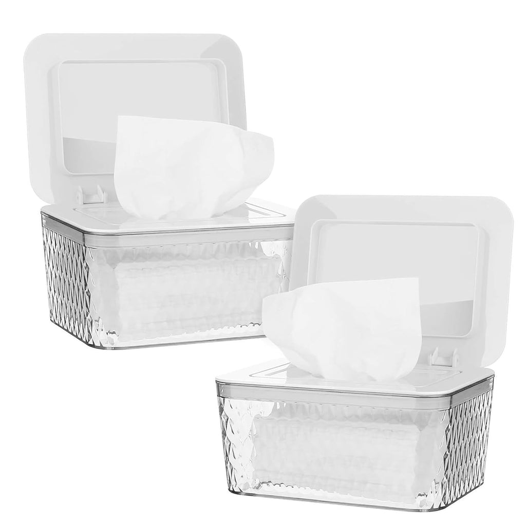 Wipes Dispenser, One-Handed Operation Wipe Holder for Baby & Adult, Seal-Designed Wipes Container for Bathroom Keep Diaper Wipes Fresh