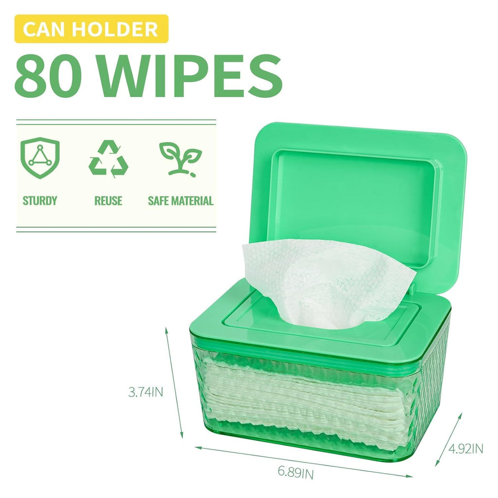 Wipes Dispenser, One-Handed Operation Wipe Holder for Baby & Adult, Seal-Designed Wipes Container for Bathroom Keep Diaper Wipes Fresh