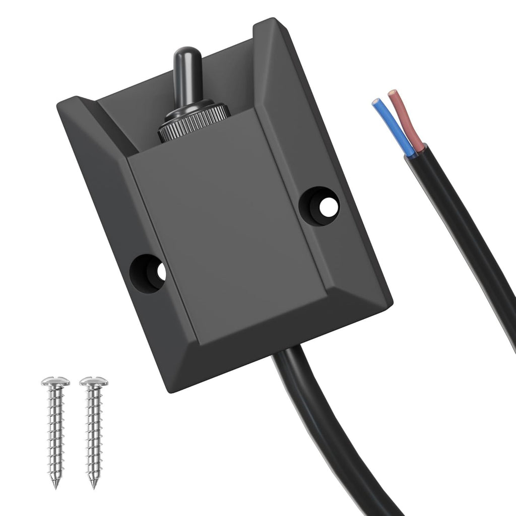Wired Toggle Switch 12V 30A Heavy Duty Waterproof Toggle Switch SPST ON/Off 2 Pin Latching Rocker Switch with 2ft Wire for Marine, RV, Automotive, Boat Electrical Systems