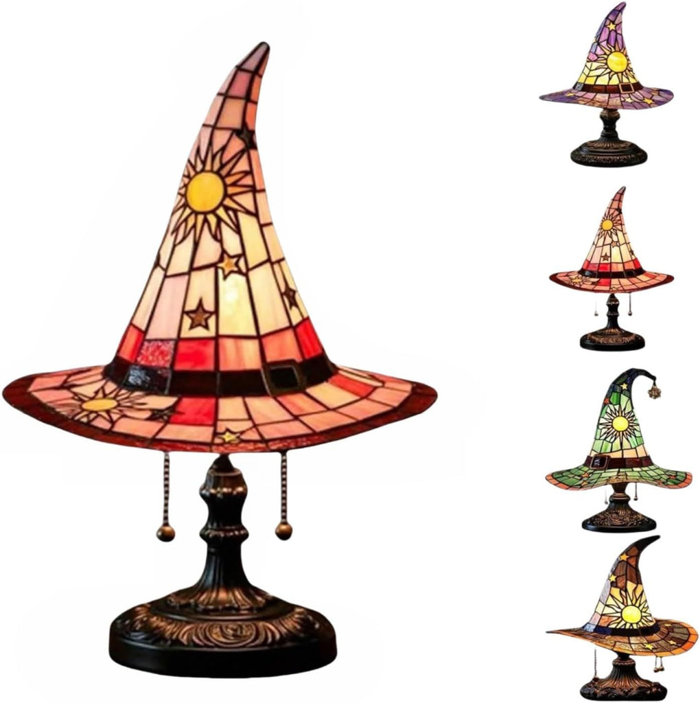 Witch Hat Lamp, Spooky Fun for Small Witches, Handmade Witch Hat Shaped Decoration for Bedroom Party Decorations(Purple)