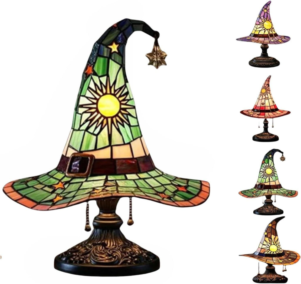 Witch Hat Lamp, Spooky Fun for Small Witches, Handmade Witch Hat Shaped Decoration for Bedroom Party Decorations(Purple)