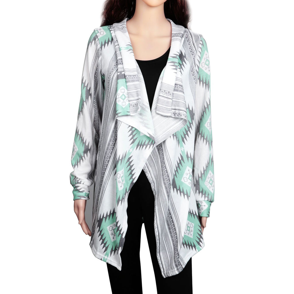 Women Open Front Cardigan Long Sleeve Shawl Neck Breathable Cardigan Well Collection
