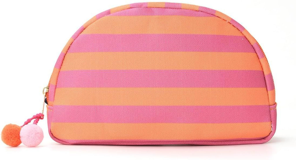 Women's Cute Stripe Mini Makeup Bag, Trendy Portable Waterproof Cosmetic Bag, Lightweight Toiletry Bag for Travel