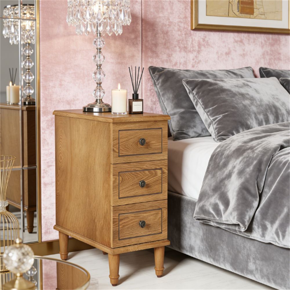 Wooden bedside table, sofa table, coffee table, side table, with drawers and solid wood design