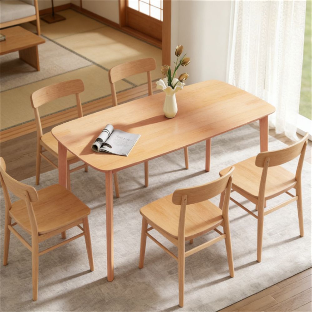 Wooden dining table, rectangular dining table, kitchen dining table, office desk, natural