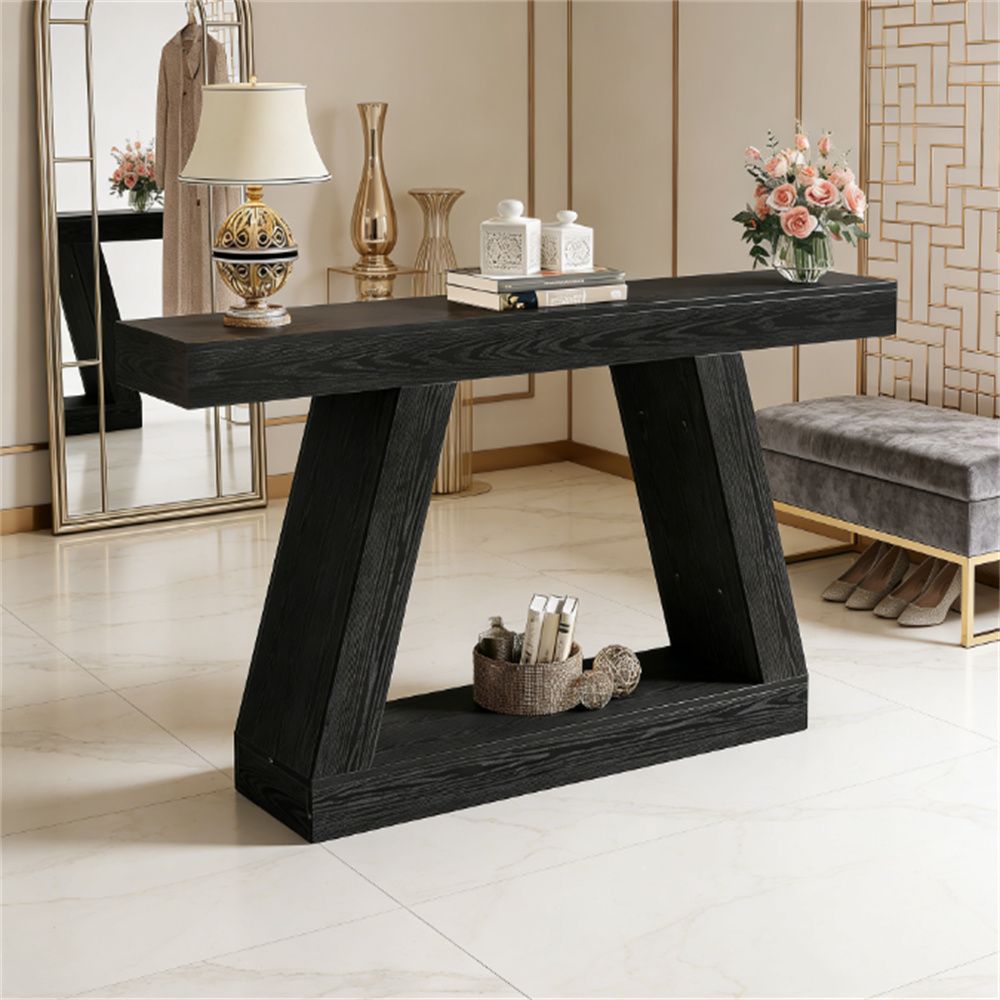 Wooden entrance table, console table, sofa table, with storage space