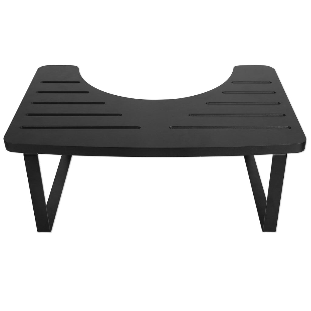 Wooden Metal Potty Stool 6.69in in Height Bathroom Toilet Stool for Adult Children Rustproof Anti-Slip Poop Stool Black