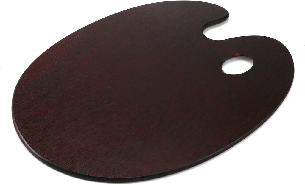 Wooden Palette - Oval Oil Painting Palette with Gouache Color Seal
