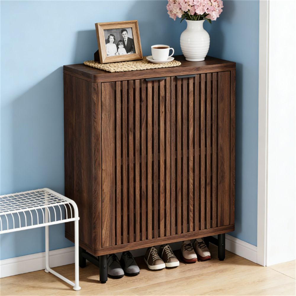 Wooden shoe cabinet, storage cabinet, living room cabinet with adjustable shelves, providing spacious storage space