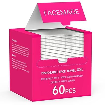 XXL Disposable Face Towels  Face Towelettes Disposable, Clean Facial Towels for Makeup and Clean Skin, Super Soft and Thick Dry Wipes Club