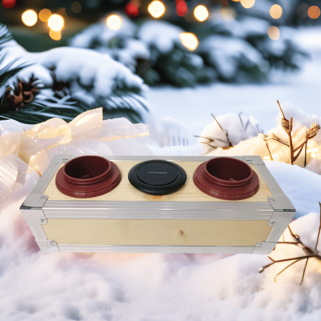 Yakimoto Vintage Wooden Cooler With Wireless Fast Charger, Portable Multifunctional Car Cooler And Warmer, Drink Beer Ice Chest Cooler, For Camping, Party, Beach, Picnic, RV, BBQ, Traveling, Fishing.