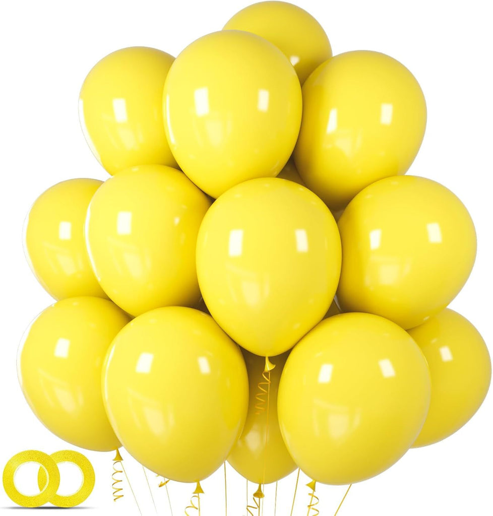 Yellow Balloon 12 inch 100 Pack Latex Party Balloons Round Helium Yellow Balloons for Birthday Sunflower Party Decorations