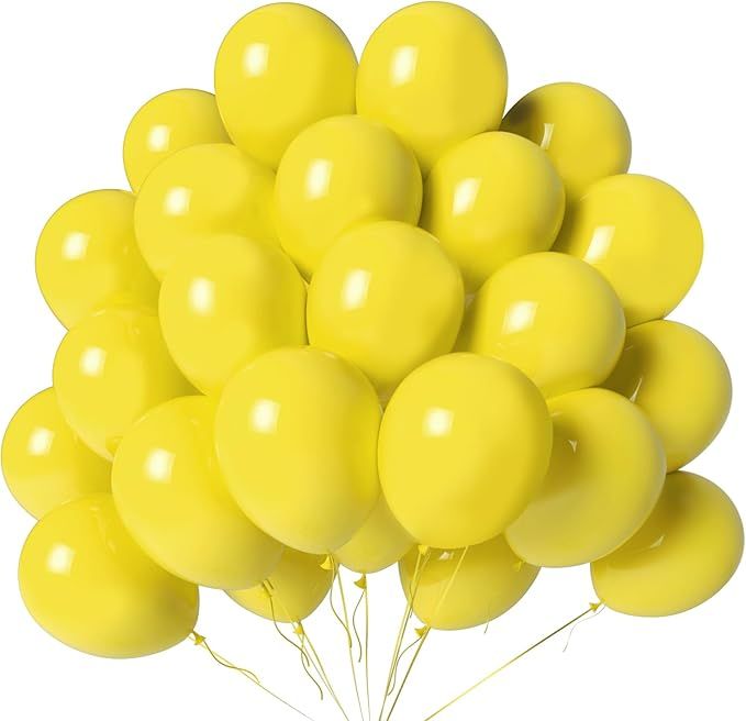 Yellow Balloons 100 Pack 12 Inch Yellow Latex Balloons for Baby Shower Gender Reveal Engagement Graduation Birthday Party Decorations