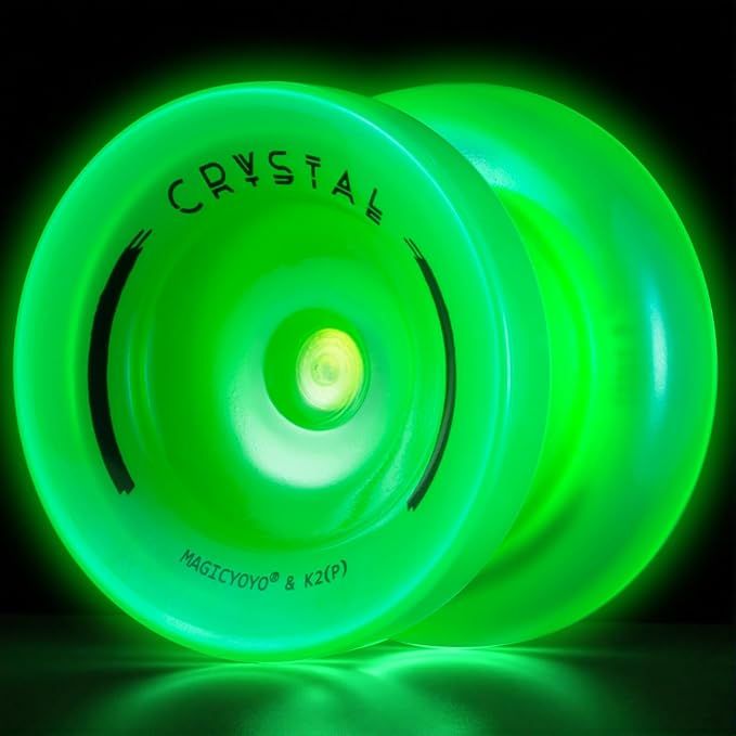 Yoyo Professional Glow in The Dark, Responsive Yoyo for Kids 8-12, Unresponsive Yo yos for Adults, Plastic Yo-yo for Finger Spin Trick, 12 Yo yo Strings + Extra accessory kit (Glow Green)