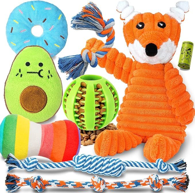 Zeaxuie 9 Pack Luxury Puppy Toys for Teething Small Dogs